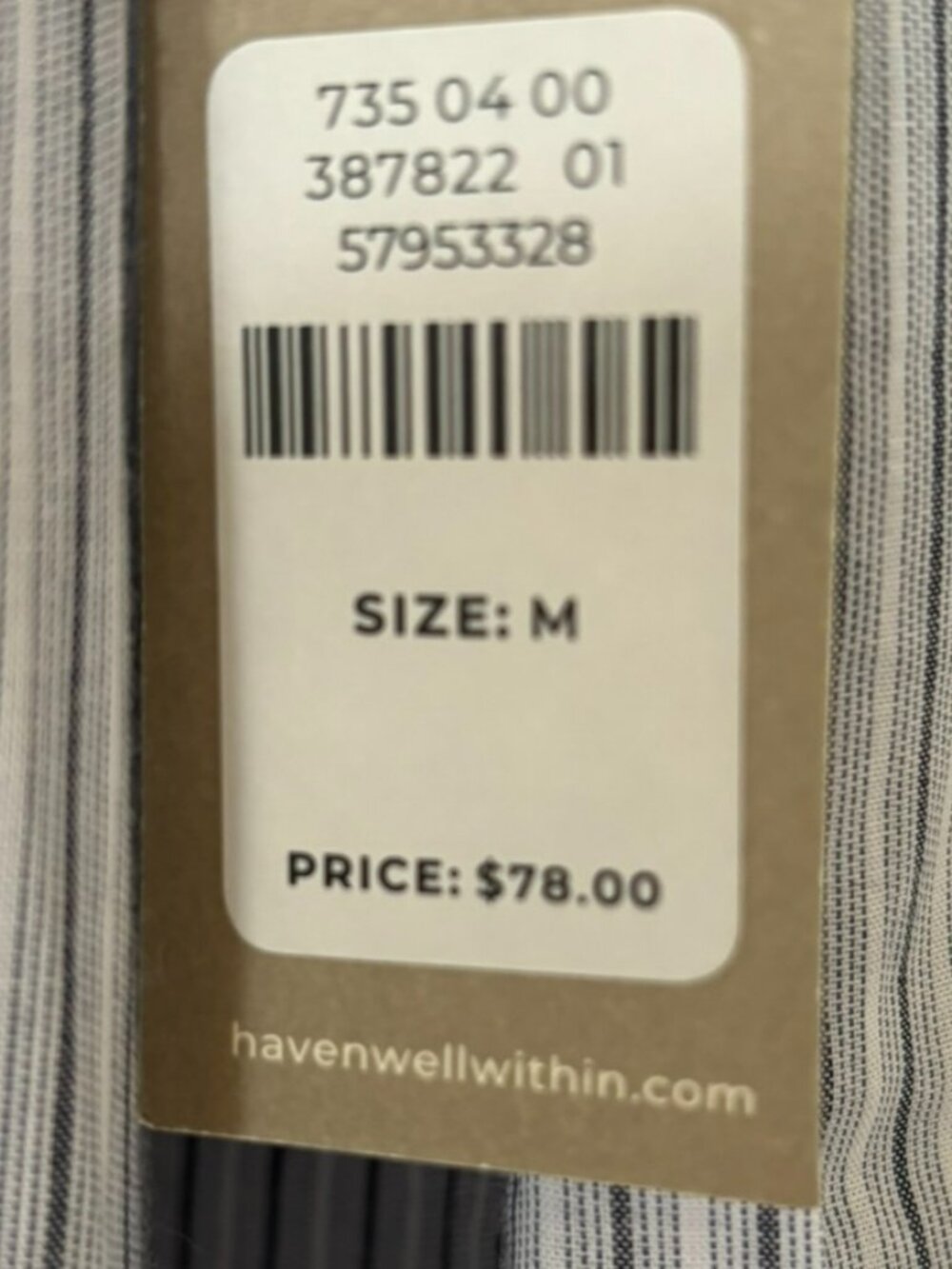 NWT Haven Well Within 100% Organic Cotton Poplin Delicate Striped Sleep Gown M - Picture 10 of 14